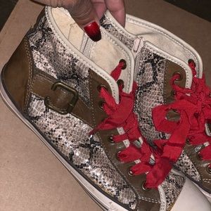 Aldo Snake Print High Top Sneakers